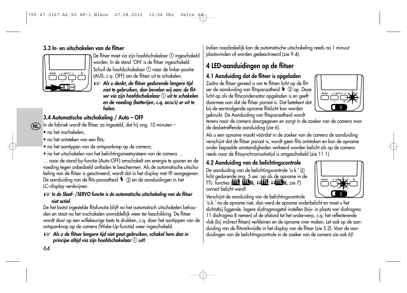 Metz MECABLITZ 50 AF-1 digital Nikon User Manual | Page 64 / 182