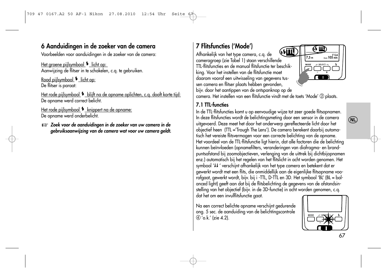 Metz MECABLITZ 50 AF-1 digital Nikon User Manual | Page 67 / 182