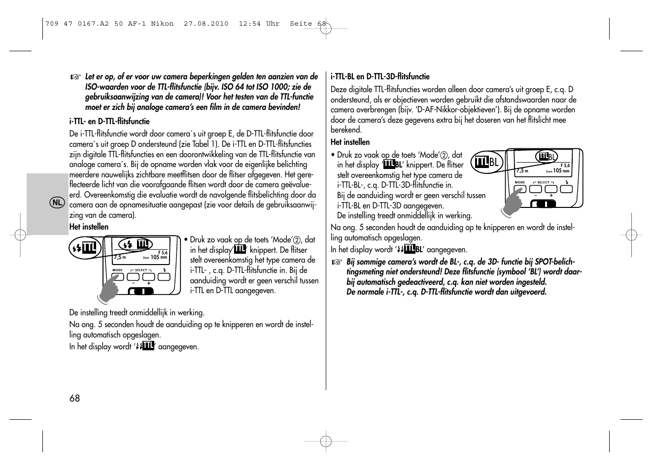 Metz MECABLITZ 50 AF-1 digital Nikon User Manual | Page 68 / 182