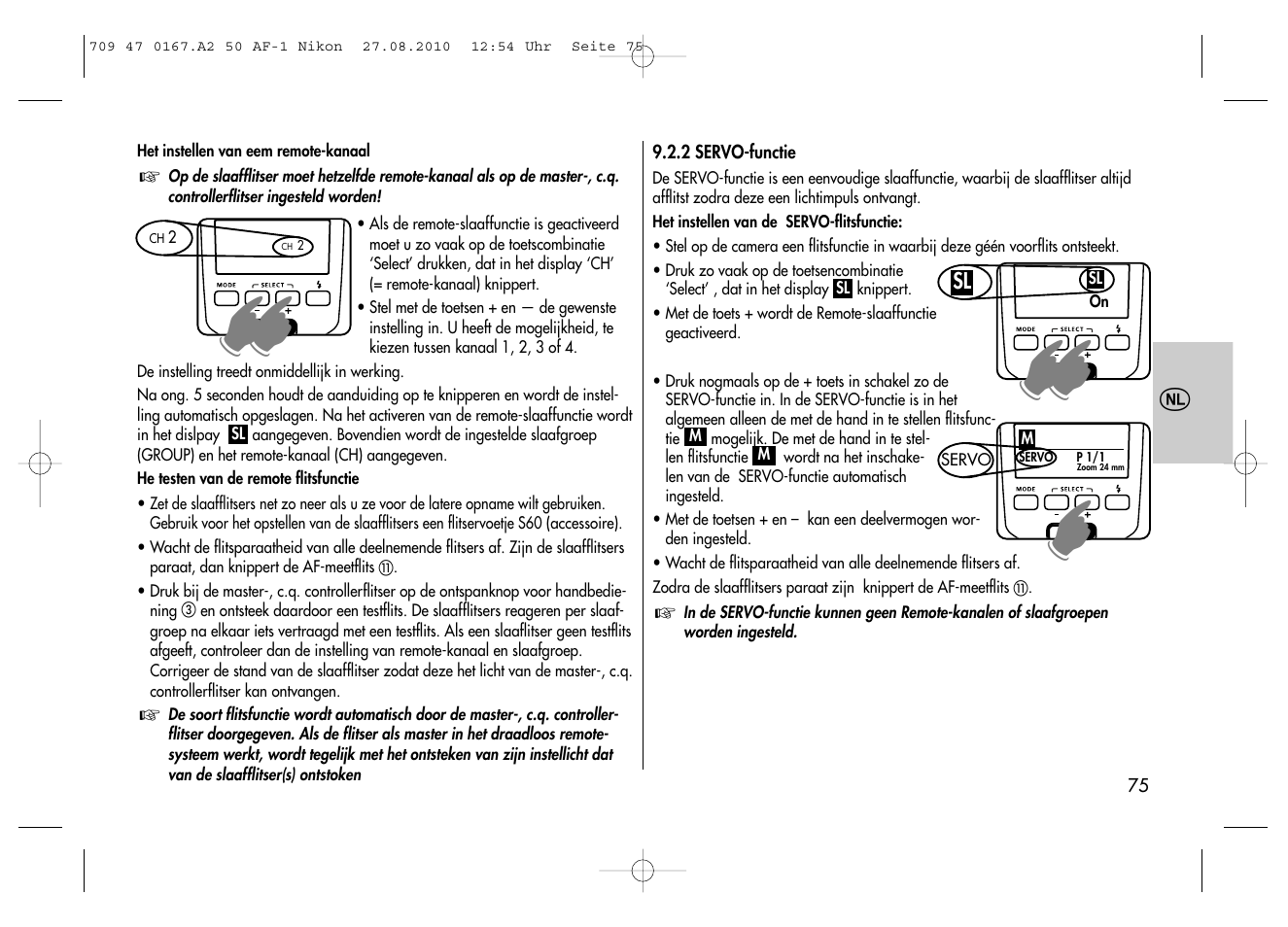 Metz MECABLITZ 50 AF-1 digital Nikon User Manual | Page 75 / 182