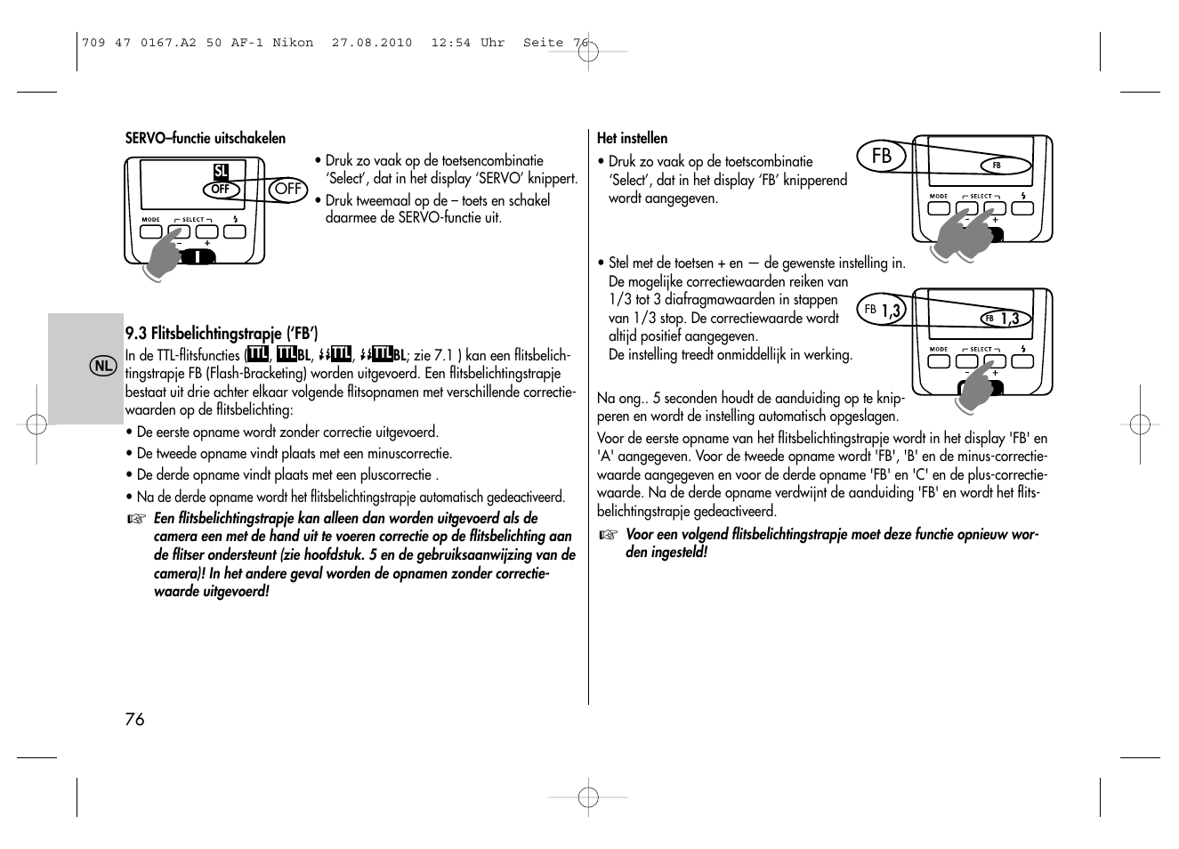 Metz MECABLITZ 50 AF-1 digital Nikon User Manual | Page 76 / 182