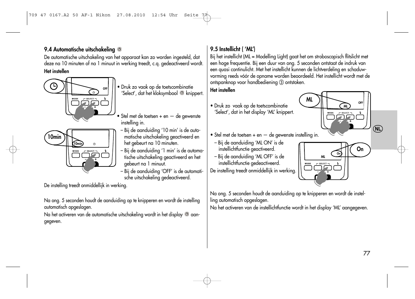 Metz MECABLITZ 50 AF-1 digital Nikon User Manual | Page 77 / 182