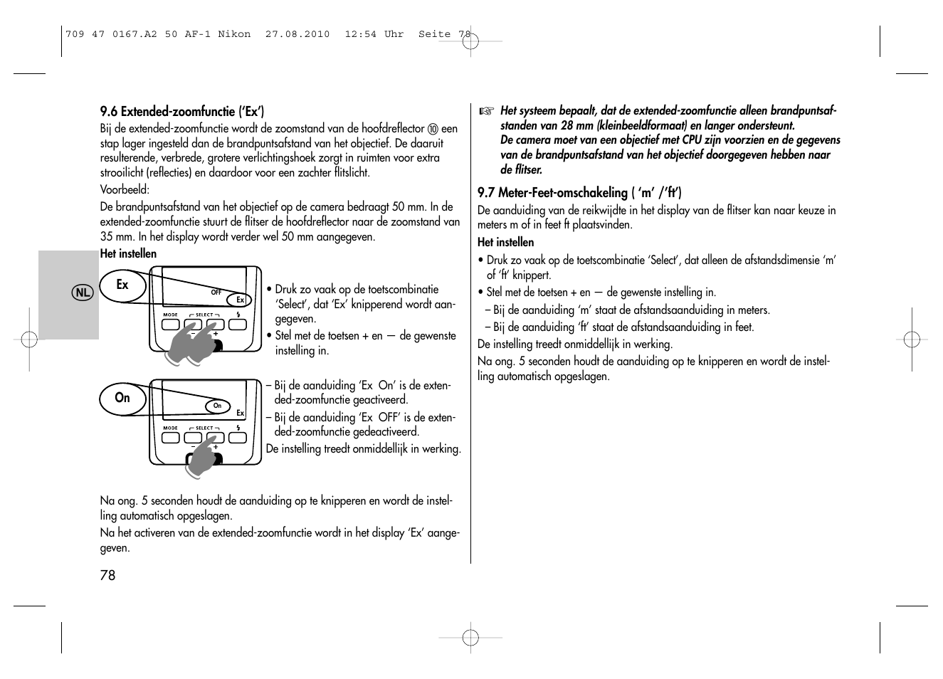 Metz MECABLITZ 50 AF-1 digital Nikon User Manual | Page 78 / 182