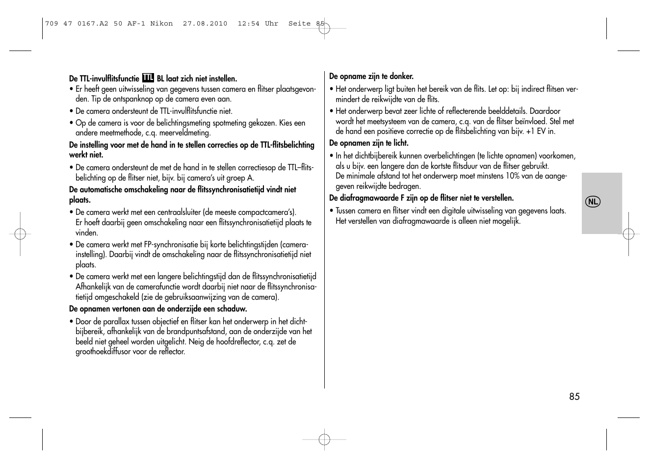 Metz MECABLITZ 50 AF-1 digital Nikon User Manual | Page 85 / 182