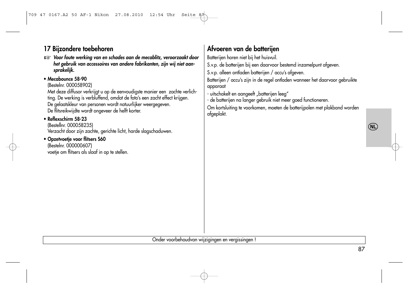 Metz MECABLITZ 50 AF-1 digital Nikon User Manual | Page 87 / 182