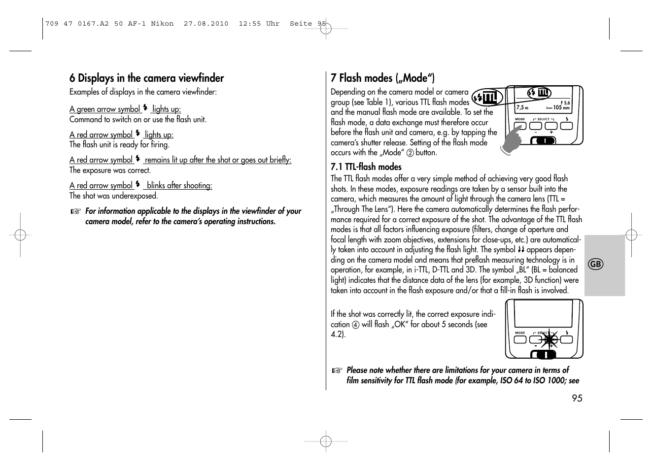 Metz MECABLITZ 50 AF-1 digital Nikon User Manual | Page 95 / 182