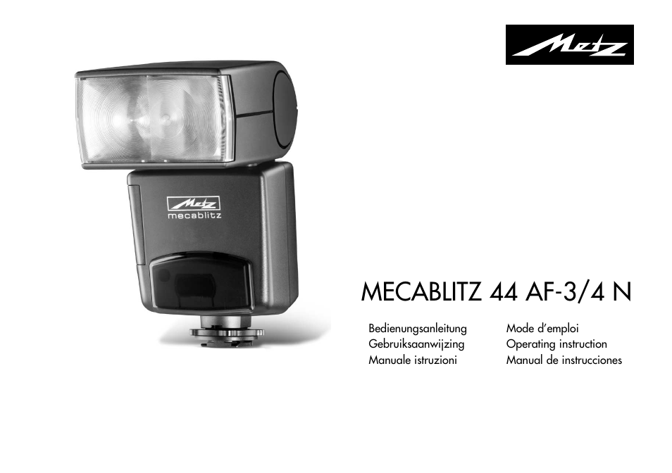 Metz MECABLITZ 44 AF-3/4 Nikon User Manual | 132 pages