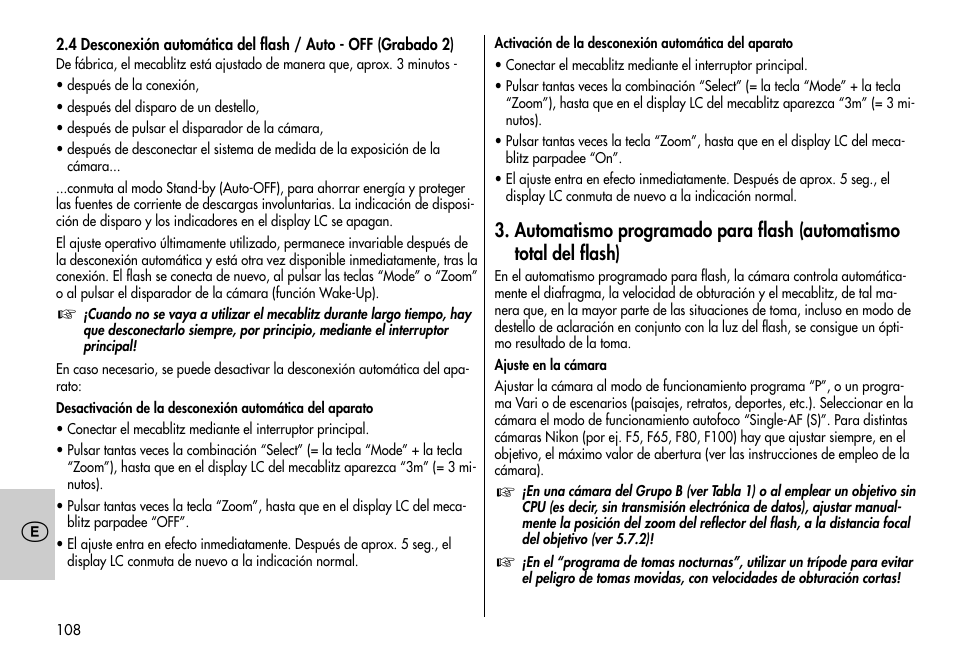Metz MECABLITZ 44 AF-3/4 Nikon User Manual | Page 108 / 132