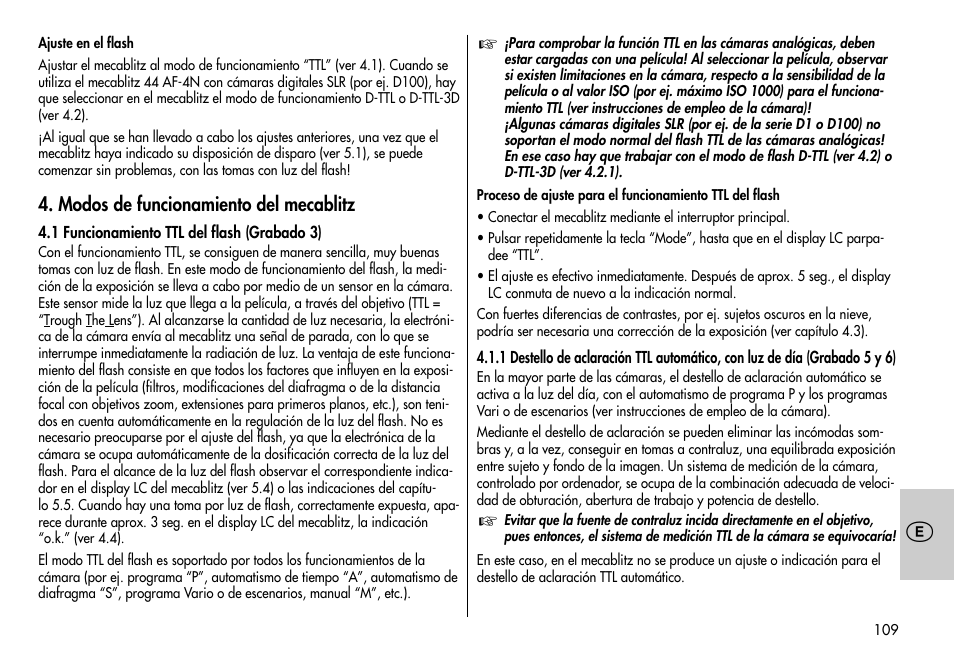 Metz MECABLITZ 44 AF-3/4 Nikon User Manual | Page 109 / 132