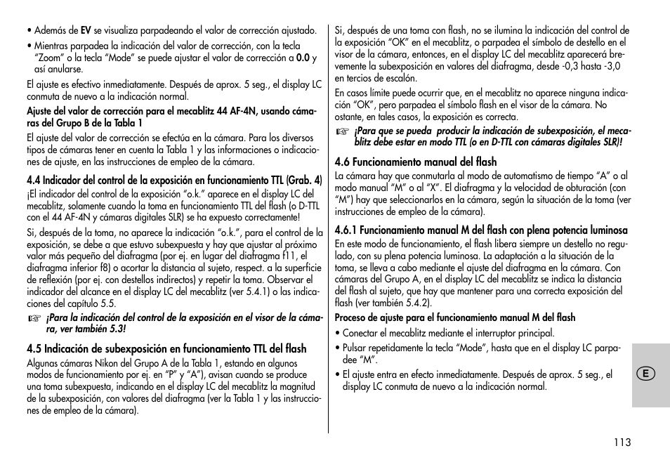 Metz MECABLITZ 44 AF-3/4 Nikon User Manual | Page 113 / 132
