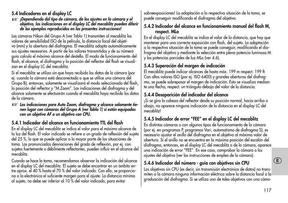 Metz MECABLITZ 44 AF-3/4 Nikon User Manual | Page 117 / 132