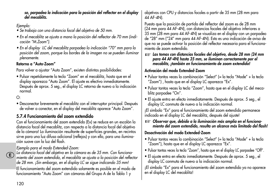 Metz MECABLITZ 44 AF-3/4 Nikon User Manual | Page 120 / 132