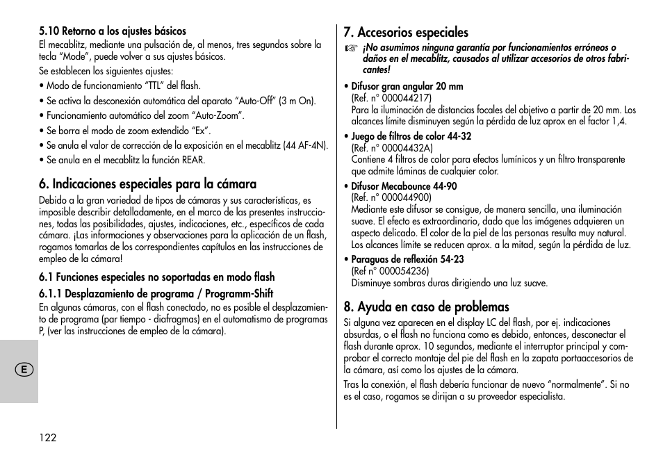 Metz MECABLITZ 44 AF-3/4 Nikon User Manual | Page 122 / 132