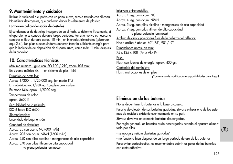 Metz MECABLITZ 44 AF-3/4 Nikon User Manual | Page 123 / 132