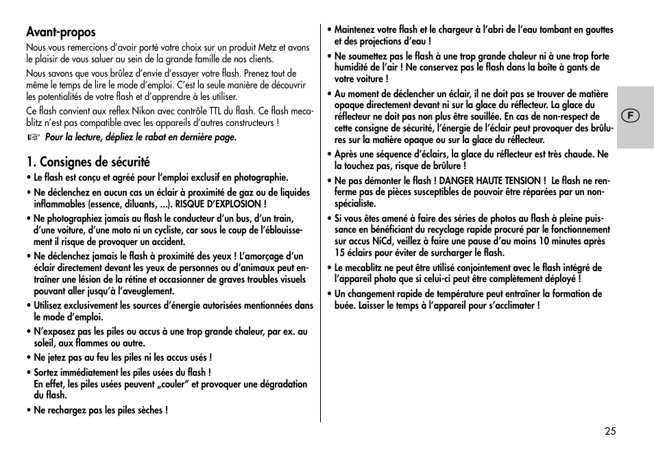 Metz MECABLITZ 44 AF-3/4 Nikon User Manual | Page 25 / 132
