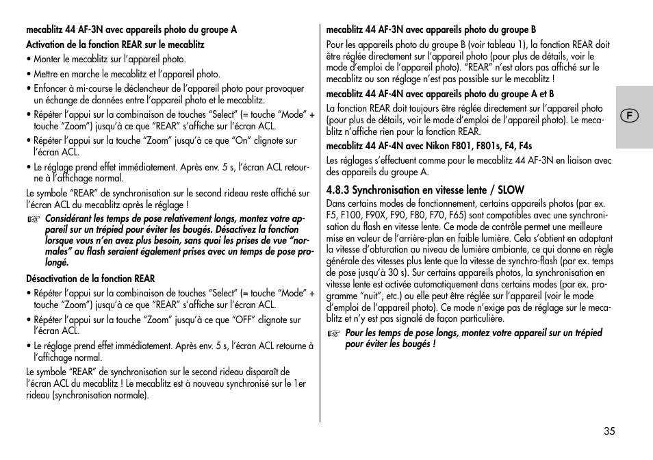 Metz MECABLITZ 44 AF-3/4 Nikon User Manual | Page 35 / 132
