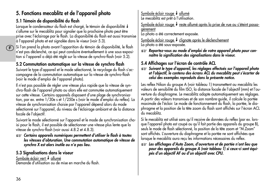 Metz MECABLITZ 44 AF-3/4 Nikon User Manual | Page 36 / 132
