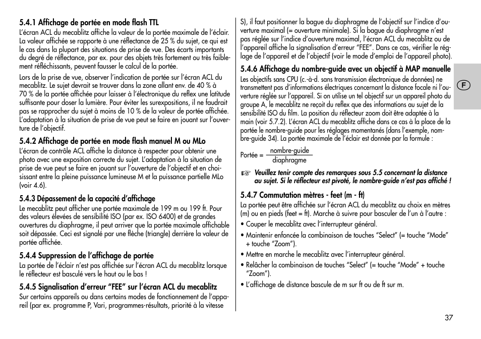 Metz MECABLITZ 44 AF-3/4 Nikon User Manual | Page 37 / 132