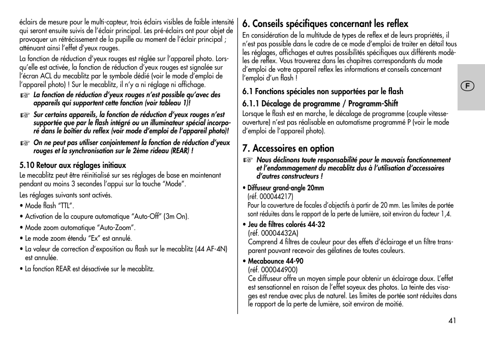 Metz MECABLITZ 44 AF-3/4 Nikon User Manual | Page 41 / 132