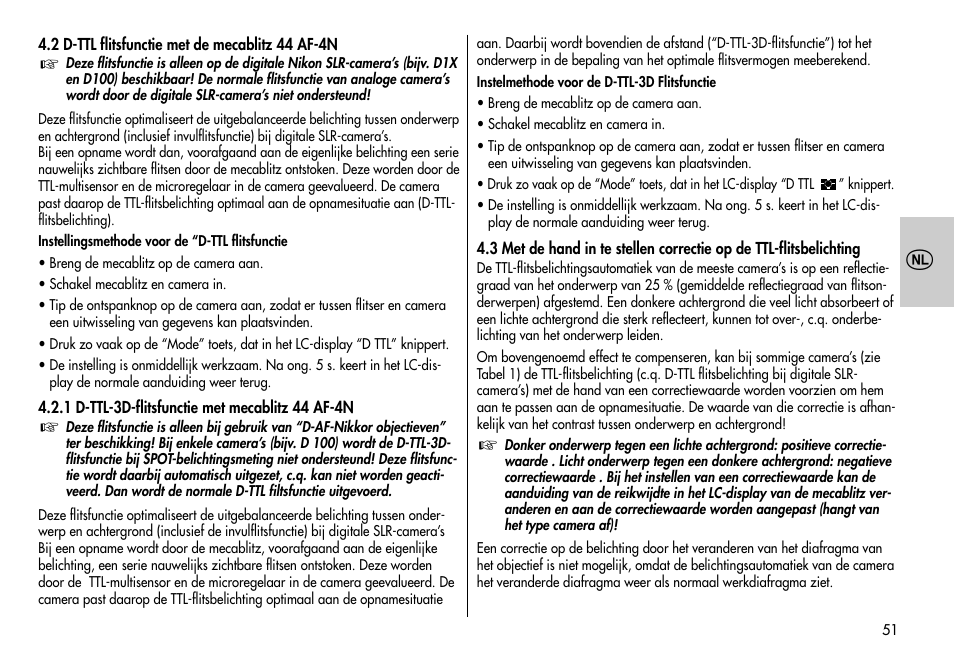 Metz MECABLITZ 44 AF-3/4 Nikon User Manual | Page 51 / 132