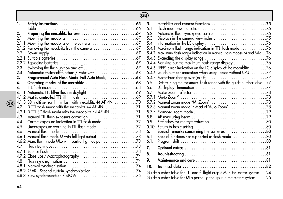 Metz MECABLITZ 44 AF-3/4 Nikon User Manual | Page 64 / 132
