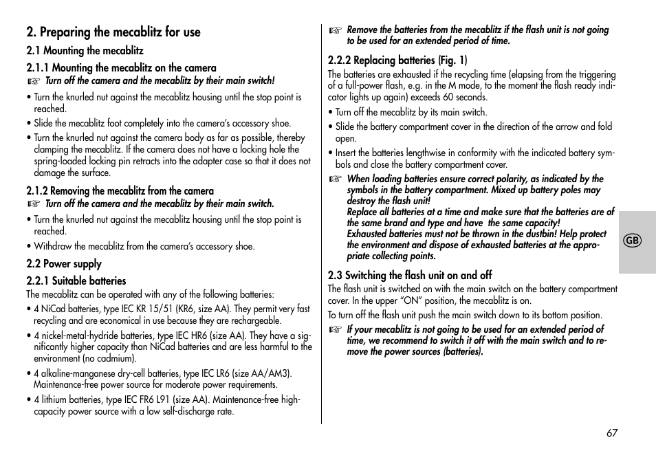 Metz MECABLITZ 44 AF-3/4 Nikon User Manual | Page 67 / 132