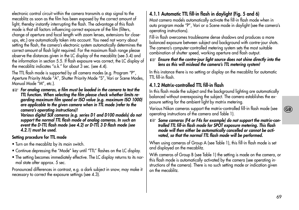 Metz MECABLITZ 44 AF-3/4 Nikon User Manual | Page 69 / 132