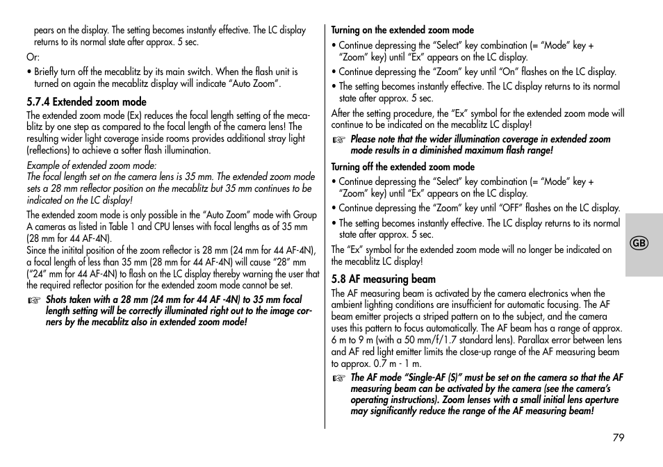 Metz MECABLITZ 44 AF-3/4 Nikon User Manual | Page 79 / 132