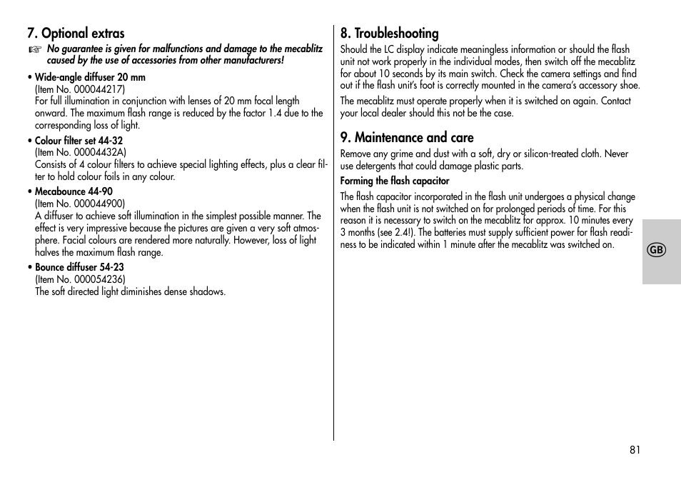 Metz MECABLITZ 44 AF-3/4 Nikon User Manual | Page 81 / 132