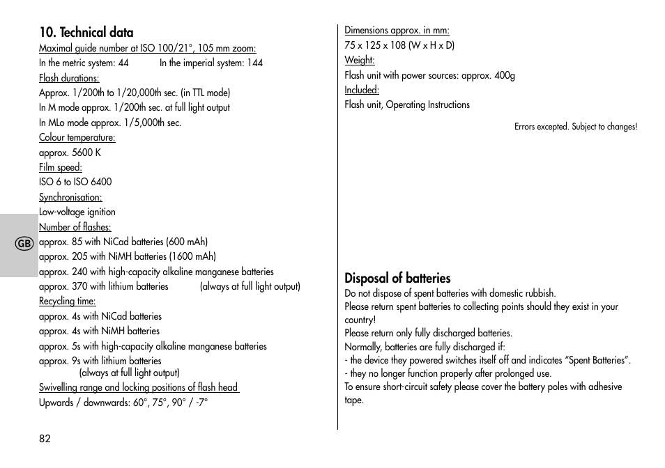 Metz MECABLITZ 44 AF-3/4 Nikon User Manual | Page 82 / 132