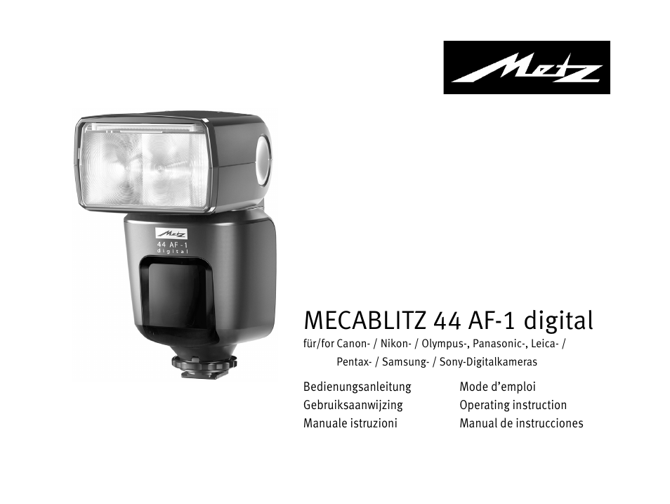 Metz MECABLITZ 44 AF-1 digital User Manual | 166 pages