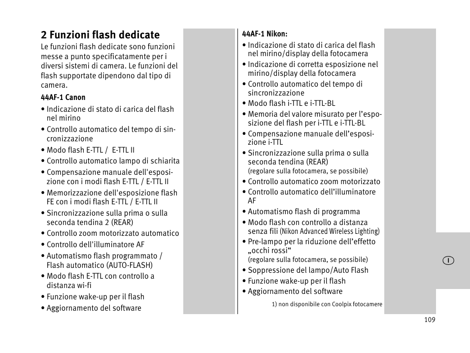 2 funzioni flash dedicate | Metz MECABLITZ 44 AF-1 digital User Manual | Page 109 / 166