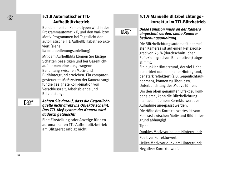 Metz MECABLITZ 44 AF-1 digital User Manual | Page 14 / 166