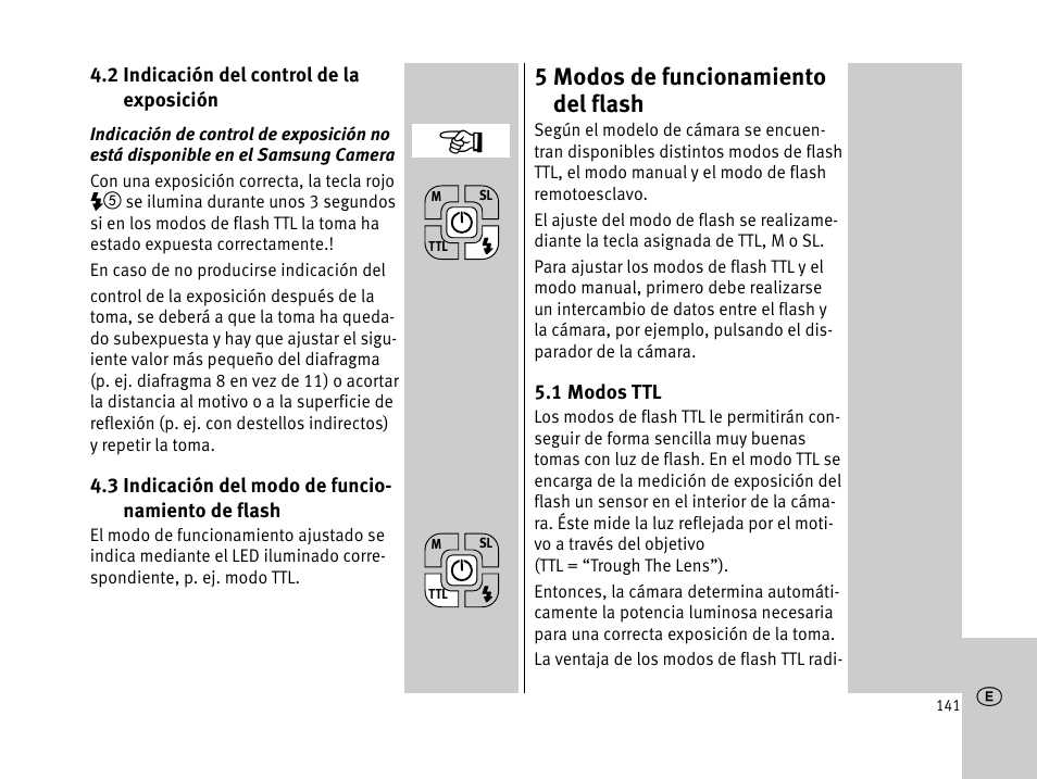 5 modos de funcionamiento del flash | Metz MECABLITZ 44 AF-1 digital User Manual | Page 141 / 166