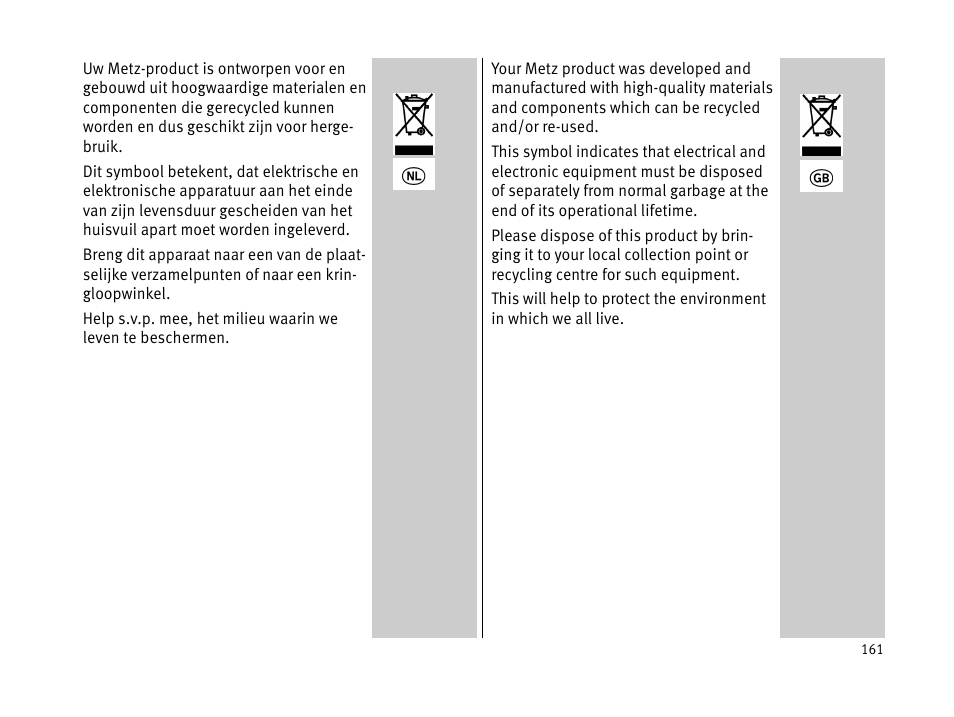 Metz MECABLITZ 44 AF-1 digital User Manual | Page 161 / 166