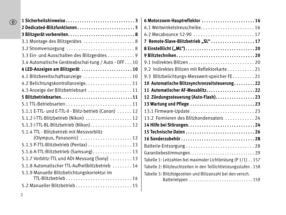 Metz MECABLITZ 44 AF-1 digital User Manual | Page 2 / 166