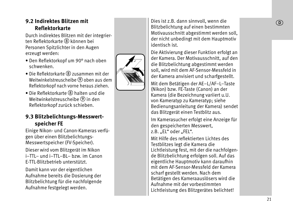 Metz MECABLITZ 44 AF-1 digital User Manual | Page 21 / 166