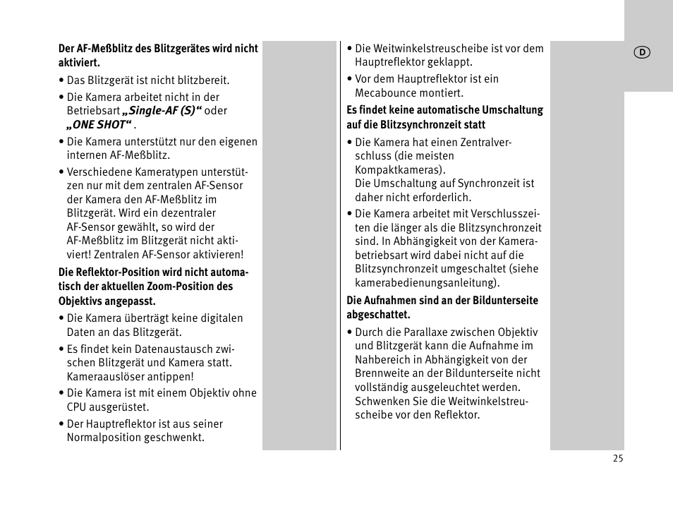Metz MECABLITZ 44 AF-1 digital User Manual | Page 25 / 166
