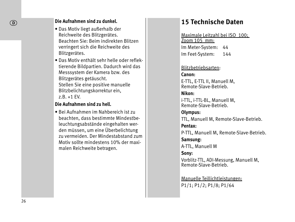 15 technische daten | Metz MECABLITZ 44 AF-1 digital User Manual | Page 26 / 166