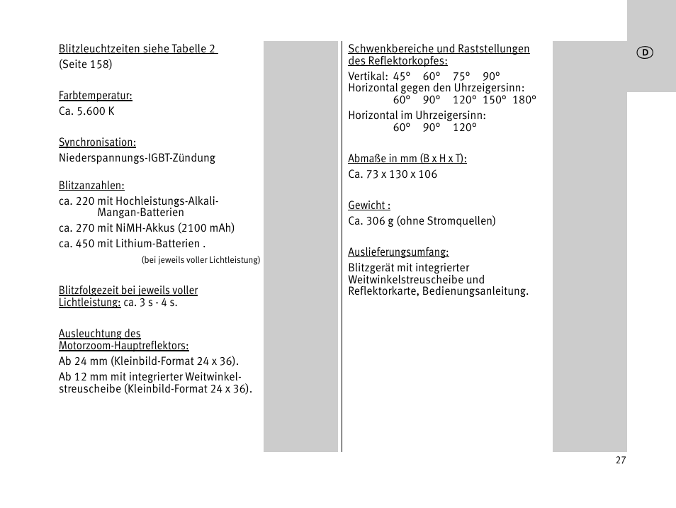 Metz MECABLITZ 44 AF-1 digital User Manual | Page 27 / 166