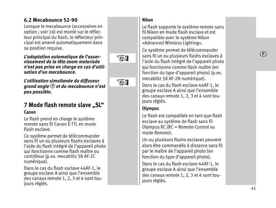 Metz MECABLITZ 44 AF-1 digital User Manual | Page 45 / 166