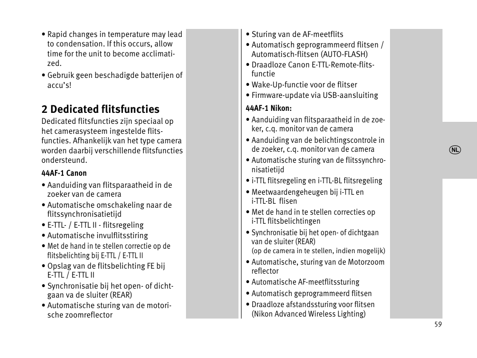 2 dedicated flitsfuncties | Metz MECABLITZ 44 AF-1 digital User Manual | Page 59 / 166