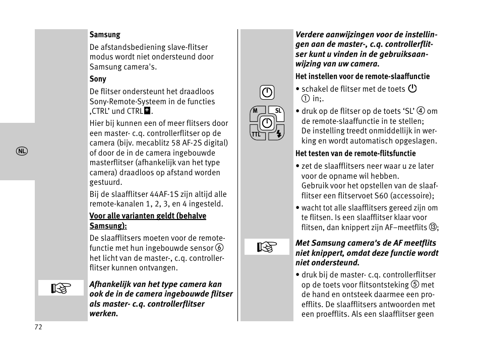 Metz MECABLITZ 44 AF-1 digital User Manual | Page 72 / 166