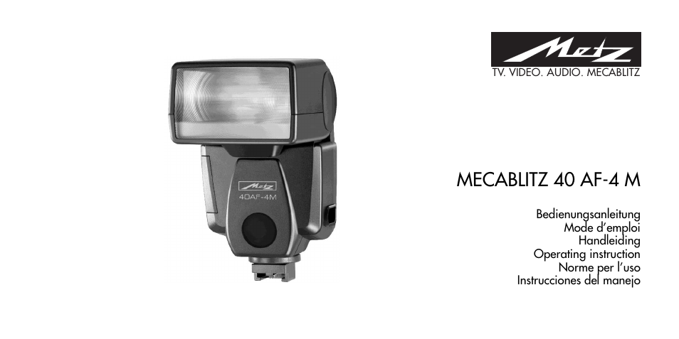 Metz MECABLITZ 40 AF-4 Minolta User Manual | 78 pages