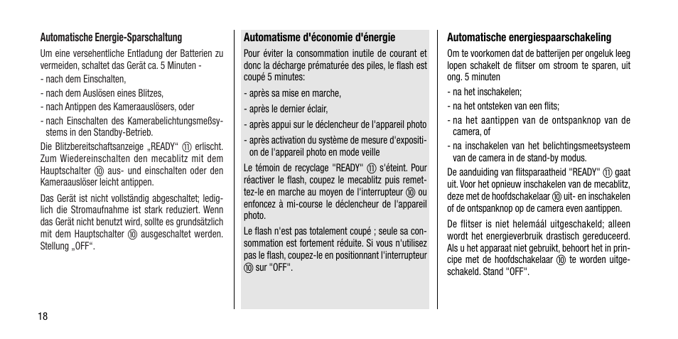 Metz MECABLITZ 40 AF-4 Minolta User Manual | Page 18 / 78