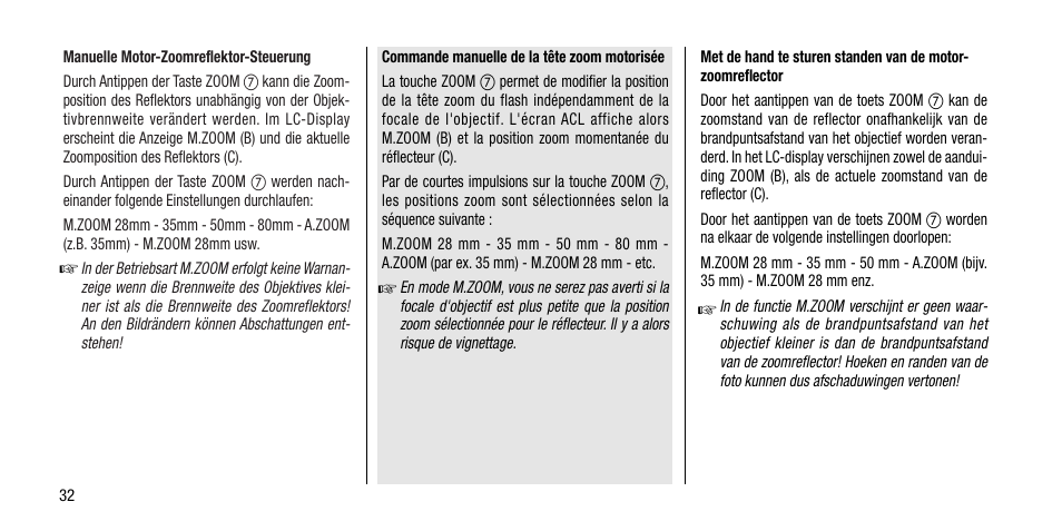 Metz MECABLITZ 40 AF-4 Minolta User Manual | Page 32 / 78