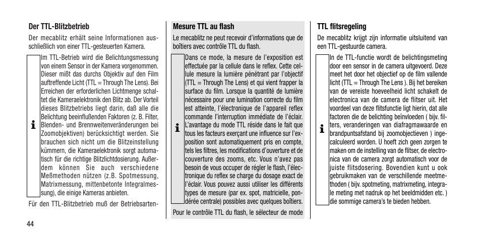 Metz MECABLITZ 40 AF-4 Minolta User Manual | Page 44 / 78