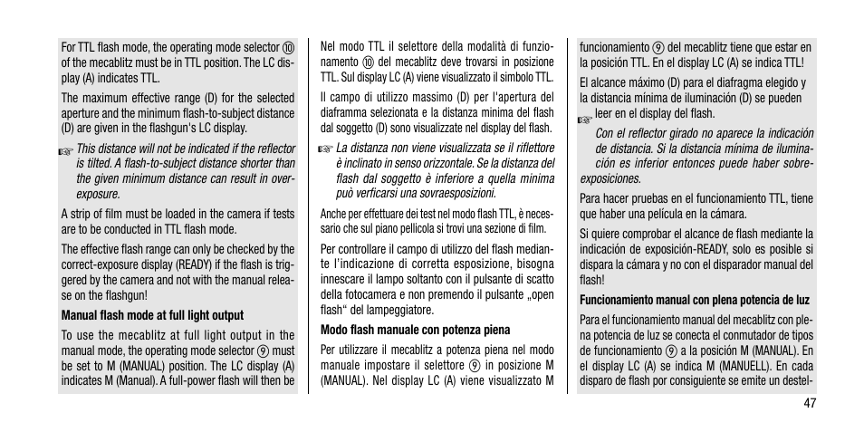 Metz MECABLITZ 40 AF-4 Minolta User Manual | Page 47 / 78