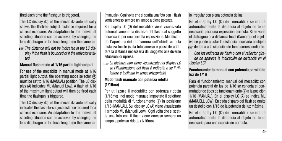 Metz MECABLITZ 40 AF-4 Minolta User Manual | Page 49 / 78