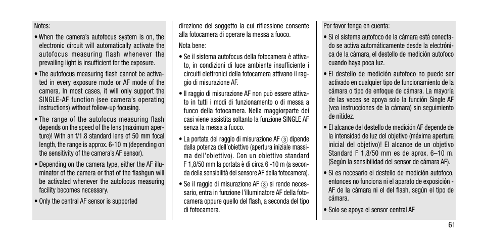 Metz MECABLITZ 40 AF-4 Minolta User Manual | Page 61 / 78